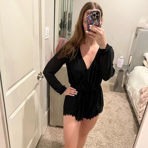 ASTR Black Lace Jumpsuit